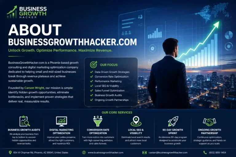 businessgrowthhacker.com about: Services, Founder & Growth Strategy